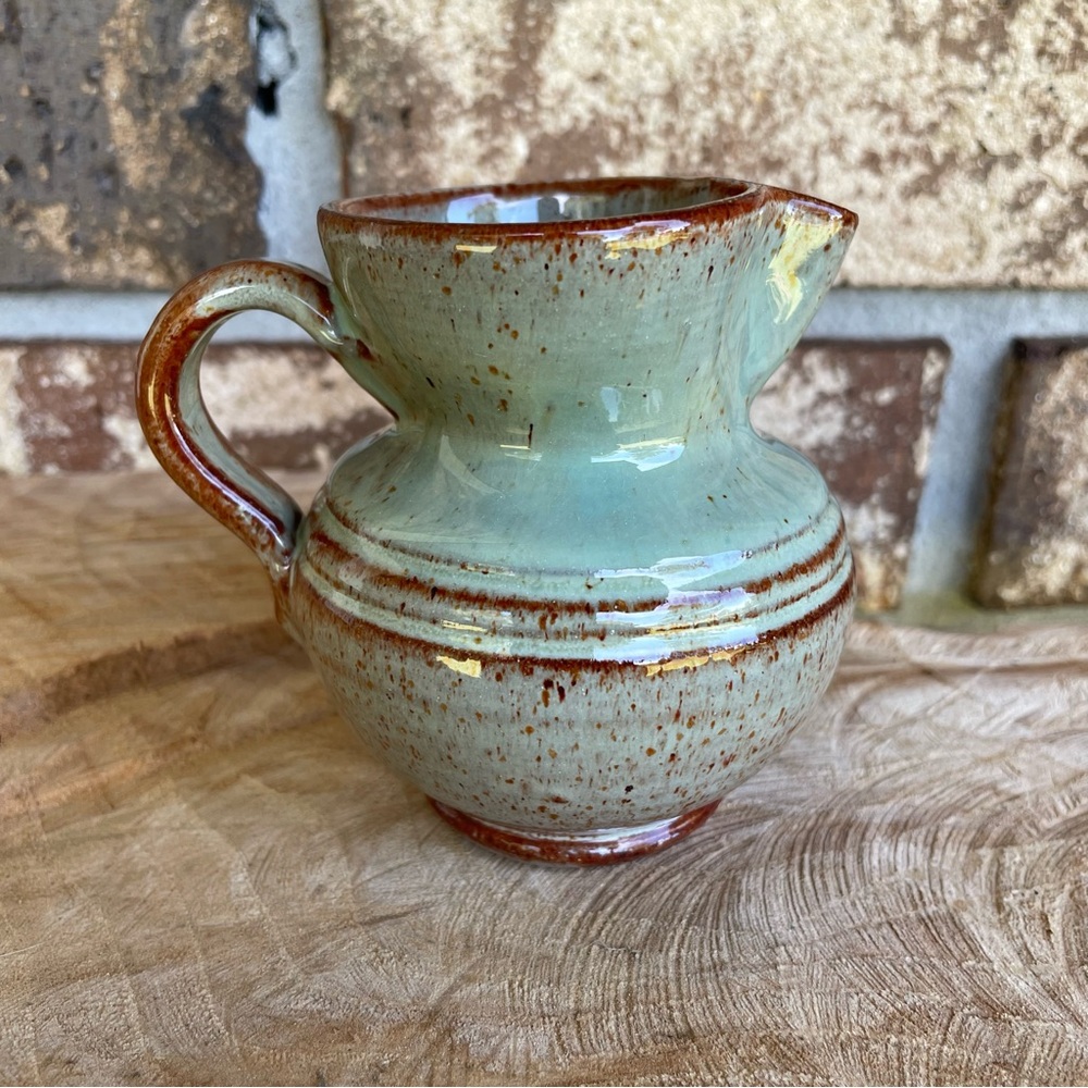 Artisan Pottery Pitcher Cox Mill North Carolina Signed G.F. Cole Gorgeous Glaze!
